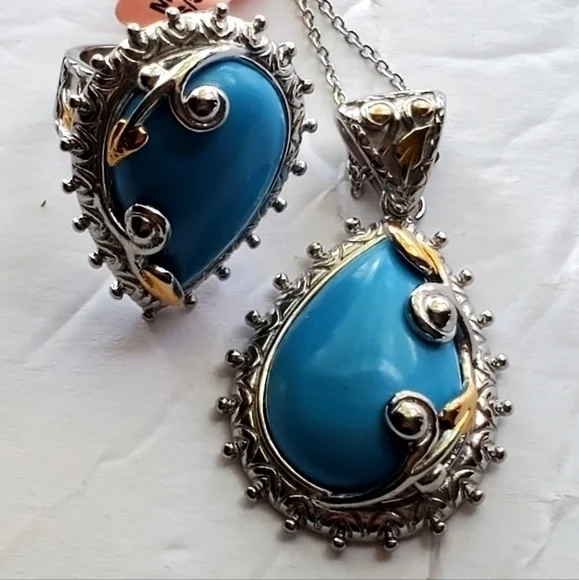 New Women's Stamped 316L S. Steel Necklace & Ring Size 7 NWT - Picture 2 of 12